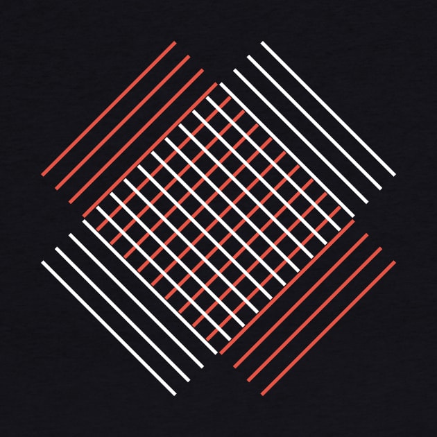 Red and White Lines by Mint Tees